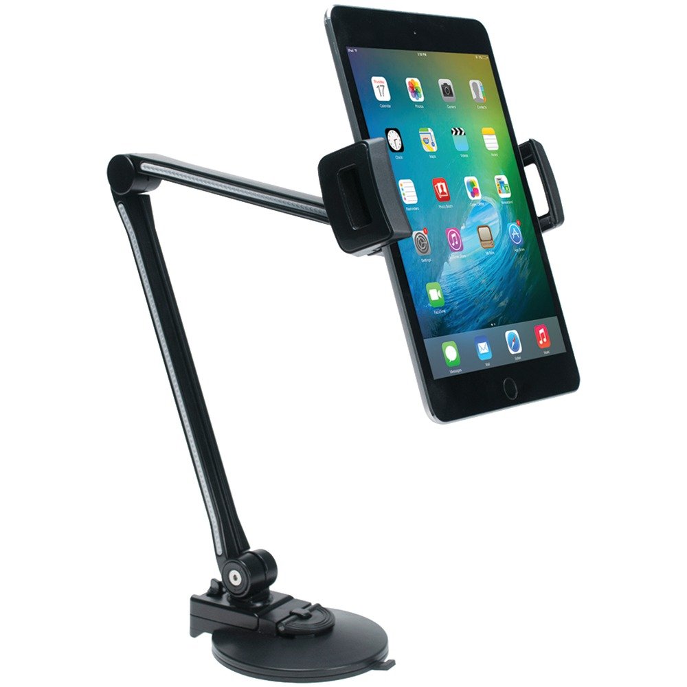 Tablet Arm Mount - CTA Ultra-Light Arm Mount with Clamp and Suction Base for Any Tablet or Smartphone from 4.5" – 7.75" inches in Width or Length (PAD-UAM)