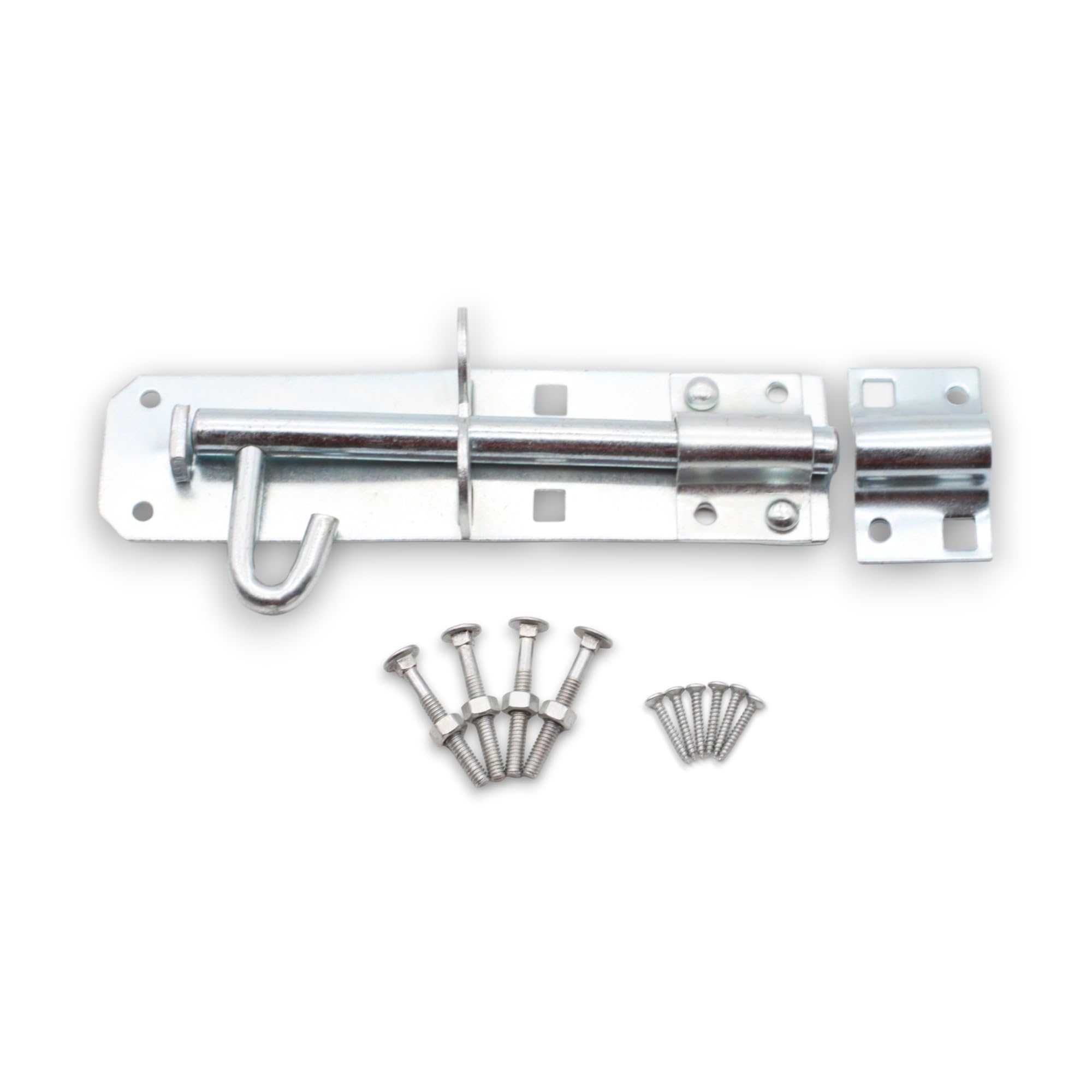 Zinc Brenton Bolt 4", 6" Heavy Duty Sliding Lockable Padlock - Ideal for use with Shed Doors, Gates and Outhouse Doors (6" - 150mm)