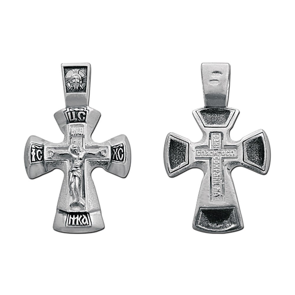 NKlaus 925 sterling silver crucifix cross orhodox pendant russian 4664 baptism