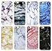 iPhone 6s Plus Case, iPhone 6 Plus Case, IiEXCEL Marble Pattern Black Soft Flexible TPU Slim Fit Cover Case and Glass Screen Protector for iPhone 6s Plus/iPhone 6 Plus (Color 1)