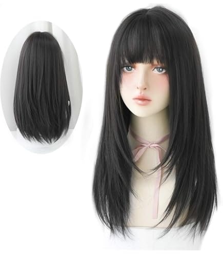 ?️ Long Straight Black

Wig With Bangs Natural Straight Jet black Human Hair lace wig - Heavenly  main image 3