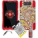 3items Combo: ITUFFY(TM) LCD Screen Protector Film + Stylus Pen + 2tone Design Dual Layer KickStand Tuff Impact Armor Hybrid Soft Rubber Silicone Cover Hard Snap On Plastic Case for Motorola DROID Ultra XT1080 MOTOROLA DROID MAXX XT1080M (Orange Paisley - Red -Droid MAXX / Ultra)