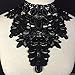 2 Pieces, Detail Leaf Design Applique with Beautiful Beadwork, Black, 12.5