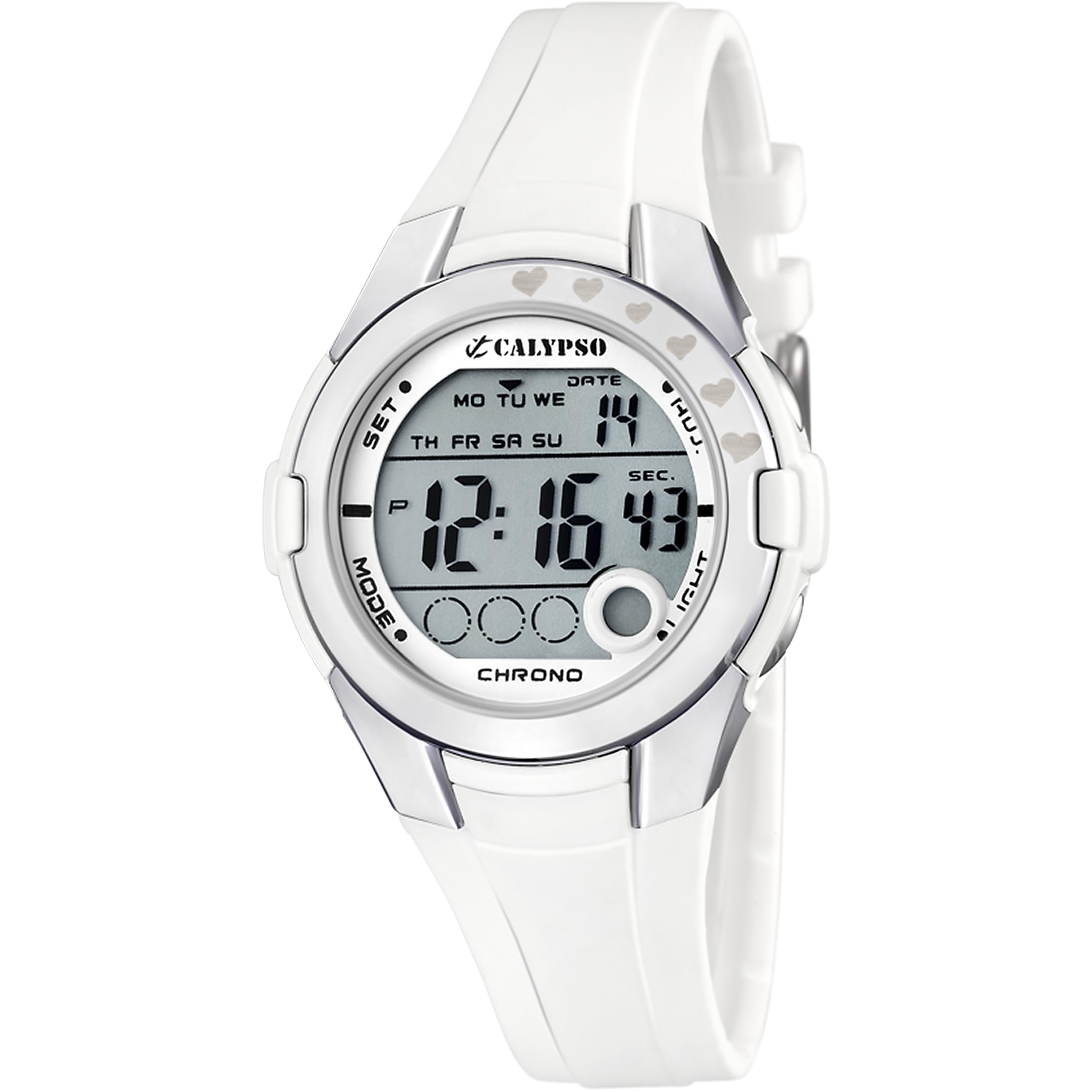 Calypso Girl's Digital Watch with LCD Dial Digital Display and White Plastic Strap K5571/1 — image 1