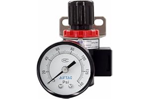 AIRVEXALON Air Compressor Pressure Regulator Airtac BR3000 3/8'' NPT with Bracket and Gauge 0-140 PSI Adjustable