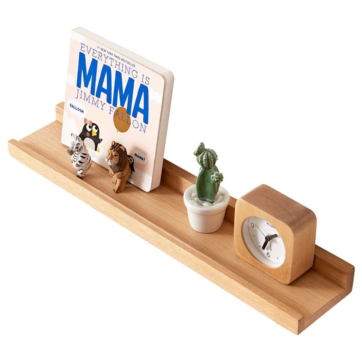 HOMWOO Floating Shelves Pecan Natural Wood Wall Shelves Picture Ledge for Home, Living Room, Bedroom, Bathroom, Office,20 Inches