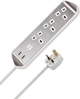 Brennenstuhl estilo Corner Extension Lead 3-way USB 2x Opel view 1