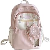 Goylmc Cute Backpack, Travel Double Shoulder Bag, Laptop Backpack for 16” with Large Capacity Adjustable Straps (Pink)