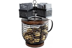 Ameriva Coffee Pod Holder and Tea Bag Organizer. 2-in-1 Storage Solution for K-Cups, Nespresso Pods, and Assorted Tea Bags. Eco-Friendly and Space-Saving. Coffee and Tea Organizer and Storage