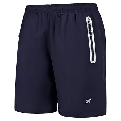 Leezepro Sporthose kurz Herren weich leicht schnell trocknend mit Reißverschlusstasche Sport Shorts für Fitness, Jogging, Wor