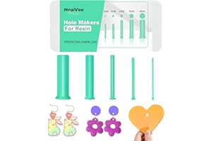 HealVee Hole Maker for Resin, 5 Sizes(2/3/4/6/8mm) 25PCS Make Holes Without Drilling for Epoxy & UV Resin, Holes Tools for Jewelry Making, Pet Tag, Keychain, DIY Craft Pendant Decor