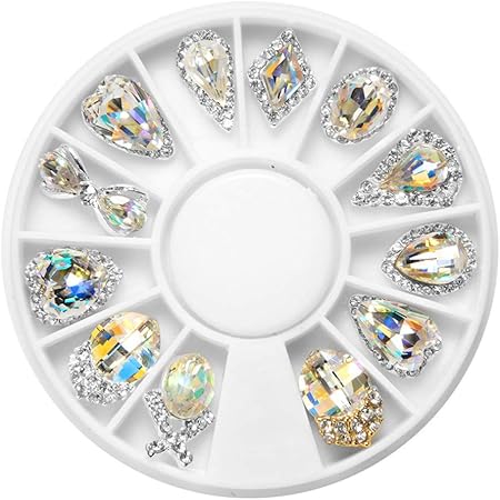 Amazon Kingsie ラインストーン オーロラ 12個セット ハート リボン ネイルストーン ネイルパーツ 大きい 3dパーツ ネイルデコ ジェルネイル ケース入り Kingsie ラインストーン 通販