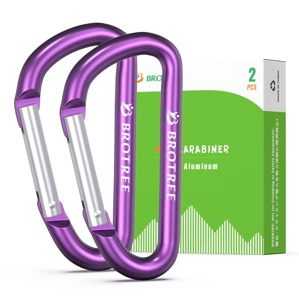 BROTREE Small Carabiner Clips Mini Aluminum Carabiner - 6cm D-Ring