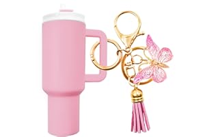 EIiovcnya Mini Tumbler Keychain Chapstick Holder, Stanley Cup Keychain Accessories, Women Handbags Backpacks Cute Key Ring