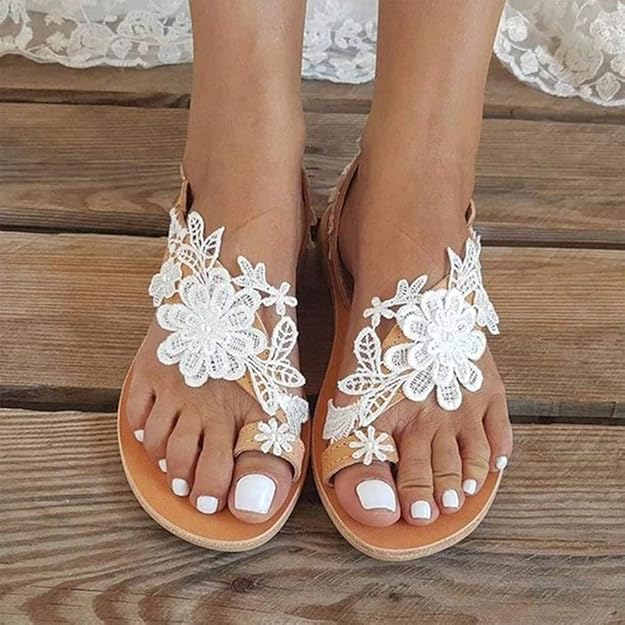 Mädchen Sandalen Mit Blumen - Rutschfeste Lauflernsandalen Für Sommer & Strand