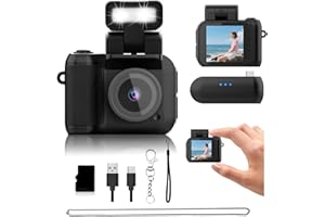 HOFAOUG Mini Camera Keychain Mini Retro Camera Cameras Keychain Built-in 32GB Memory Card Best Choice for Travel Vlog Photography Gifts for Girl(Black)