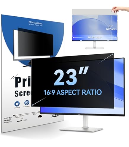 Pilipane Confidentialité,Filtre D'écran D'ordinateur 25 Pouces, Résistant Aux Rayures, Rapport D'aspect 16:9, Protection UV, Anti Lumière Bleue Pour Le Bureau