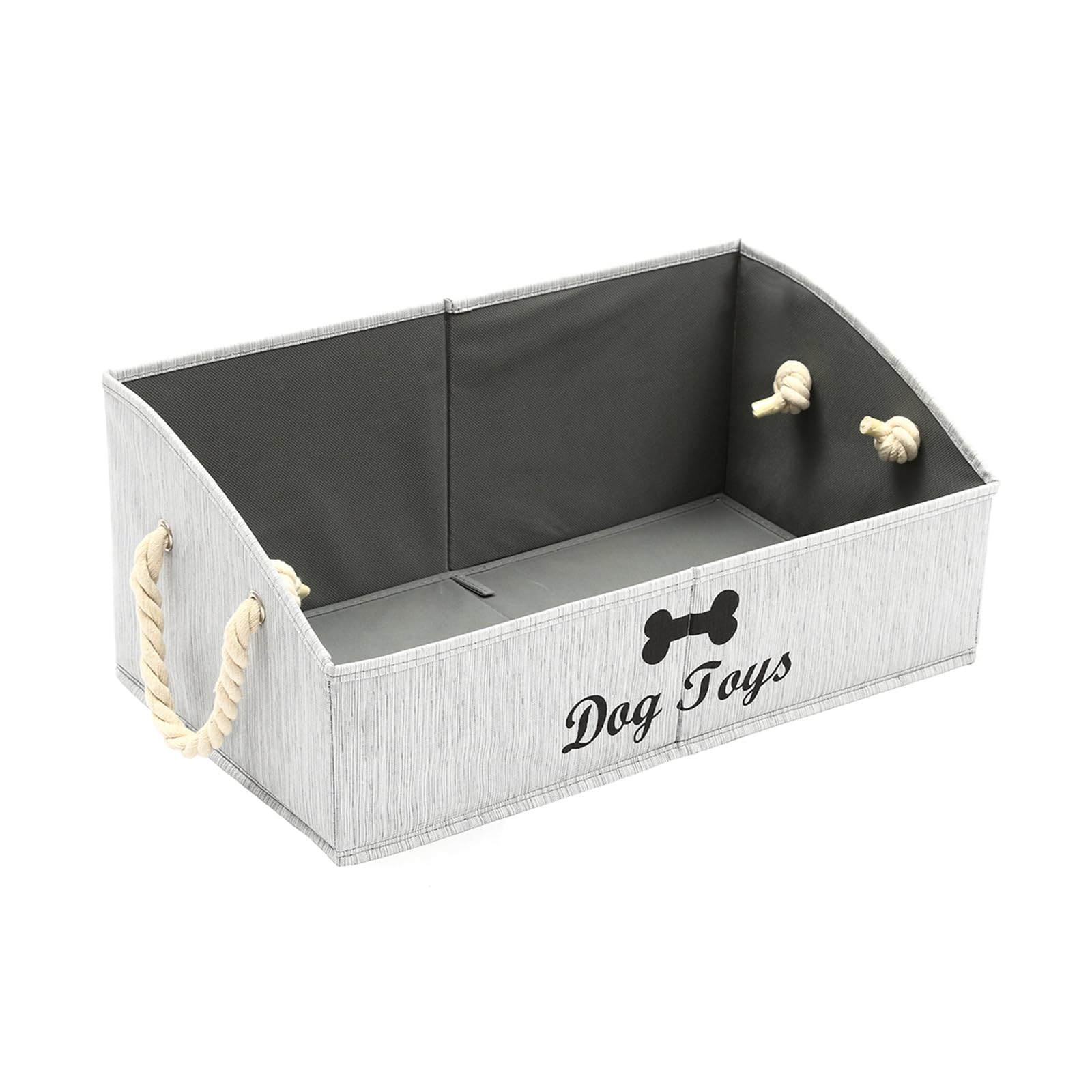 Morezi Large Dog Bin - Shallow Baskets for Storage and Organization - Perfect for Living Room, Playroom, Closet, Home - Grey