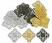 ALIMITOPIA Filigree Wrap Charm Pendant Connector,Metal Laminate Decoration Supplies for DIY Hairpin Headwear Earring Costume Jewelry Making Findings(30pcs with Silver,Bronze and Gold Colors)