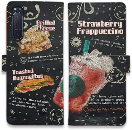 Amazon Co Jp Anglerslife 手帳型 Xperia エクスペリア スマホケース マグネット付 カード収納 ストロベリーフラペチーノ 英語バージョン Xperia 1 Ii So 51a Sog01 家電 カメラ