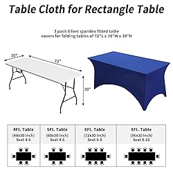 Fixwal 3 Pack Royal Blue Table Cloths Rectangle