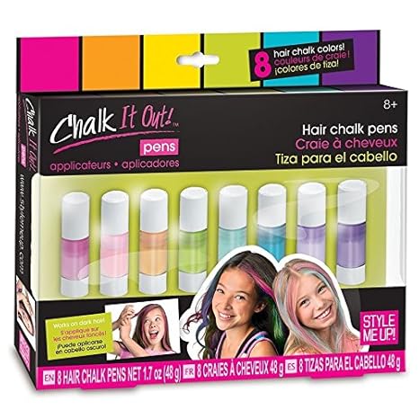Style Me Up - Haarkreide für Mädchen - 8 Bunte Kreidestifte - Temporäre Haarfarben - Geschenke für Kinder - SMU-1609