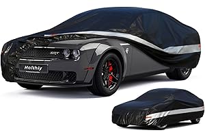 Holthly 10 Layers Car Cover Custom Fit for Dodge Challenger SRT Hellcat Demon,Waterproof All Weather for Automobiles, Outdoor Full Cover Sun UV Rain Protection with Cotton.Black