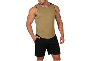 Men's Gym 2 Piece Set Workout Sleeveless Muscle Tank Top and Shorts Suits Sun Protection Tanks Summer Sleeveless Sets