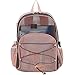 Eastsport Mesh Backpack Heavy Duty See-Through Semi-Transparent with Bungee for Adults, College, Beach, Sporting Events, and Travel - Blush/Graphite