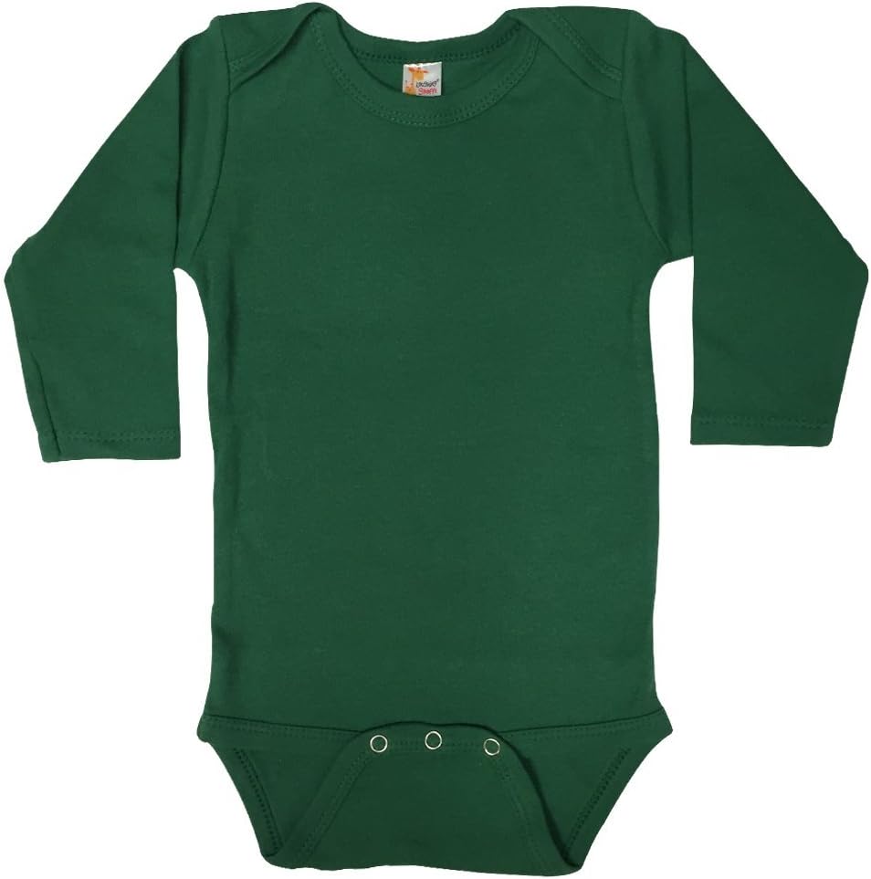 Laughing Giraffe Baby Long Sleeve Onesie - 100% Cotton (12-18 Months, Kelly Green)