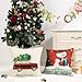 Anickal Christmas Holiday Decorations Christmas Cotton Linen Pillow Covers 18x18 with Christmas Truck Deer Snowman Santa Claus Pattern Xmas Gifts