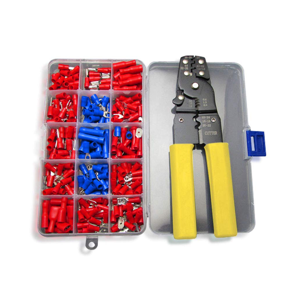 NUZAMAS Crimper Pliers Cable Wire Cutter Tool 0.5~6.0mm AWG 23-10 Includes 230 Connector Terminal Kit