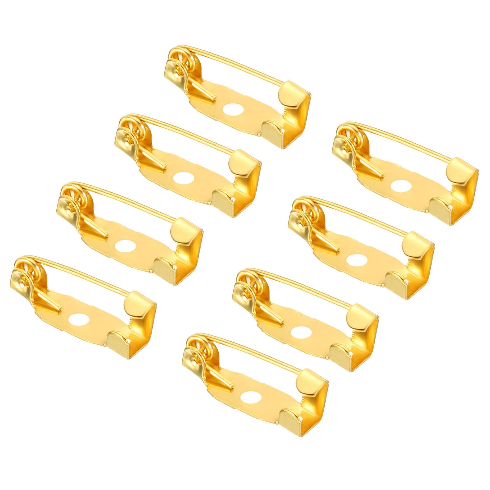 YOKIVE 150 Pcs Safety Bar Pins, Brooch Clasp Pin Backs | Badge Crafts Making Great for Name Tags, Jewelry Making (Gold Tone, 15mm)