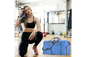 Waterproof Gym Travel Duffel Lightweight Bag for Beach Swim Bag Men Women Oxford Cloth Sports Bag - Blue