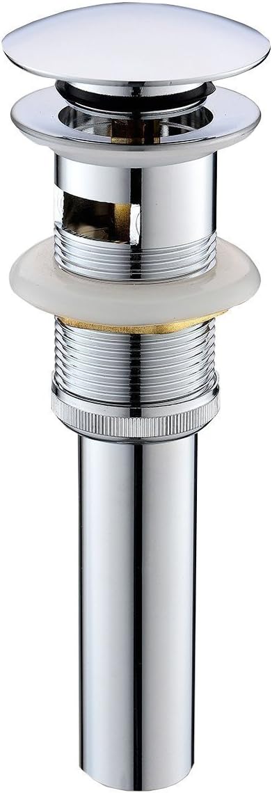 VCCUCINE Lavatory Basin Vanity Sink Pop Up Drain Stoper with Overflow, Bathroom Sink Drain Chrome Finished