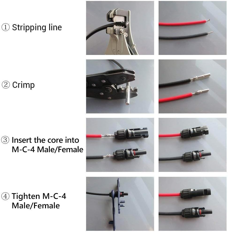 PowMr 100PCS Solar connectors - M-C-4 Male/Female IP67 Solar Connectors(50 Pairs Solar connectors): Garden & Outdoor