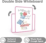 DumanAsen Double Sided Dry Erase Whiteboard Pink 12 x 8 Inches with Pens Eraser view 3