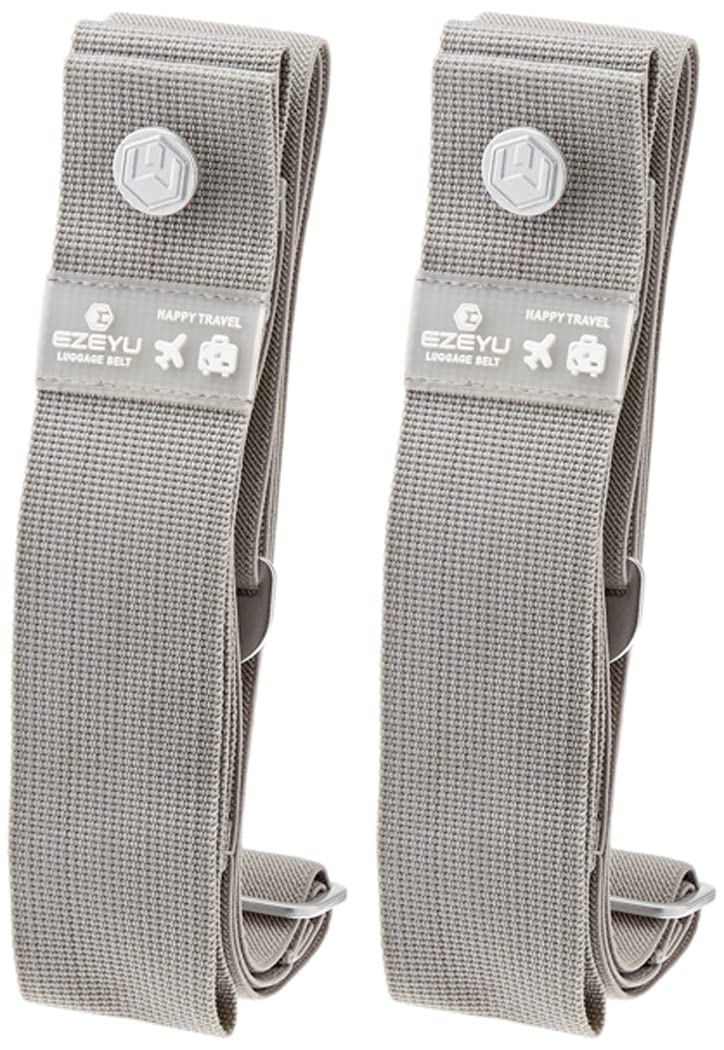 Local Makes A Comeback Two Piece Adjustable Travel Luggage Strap Luggage Strap S+L Travel Luggage Accessory (Grey)