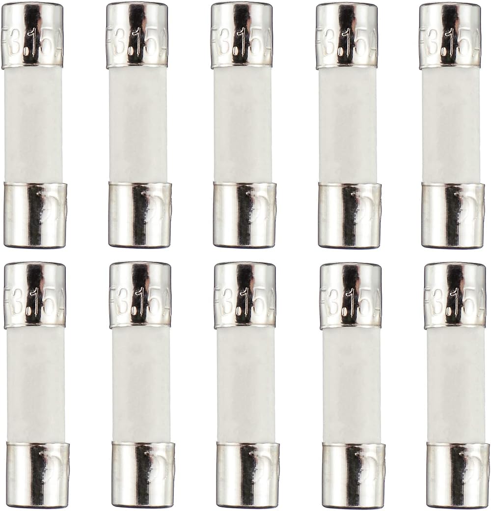 HUAREW 3.15A 250V Fast Blow Ceramic Tube Fuses 5x20mm 10Pcs