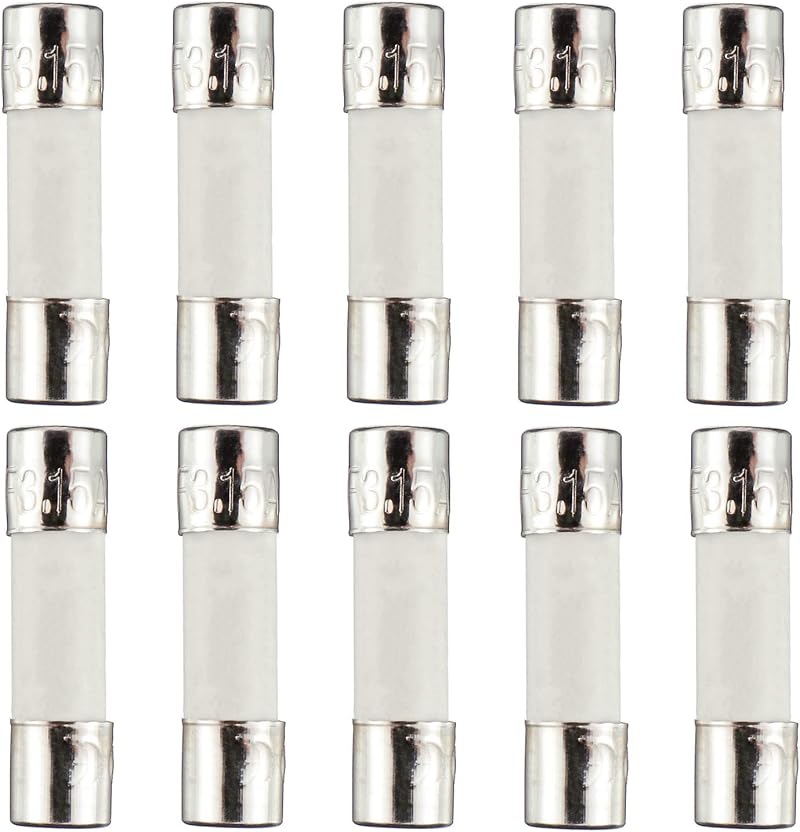 HUAREW 3.15A 250V Fast Blow Ceramic Tube Fuses 5x20mm 10Pcs