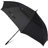Prospo 72 Inch Huge Golf Umbrella Windproof Large Umbrella Automatic Open With Double Canopy for Men and Family Vented Waterproof (Black XL)
