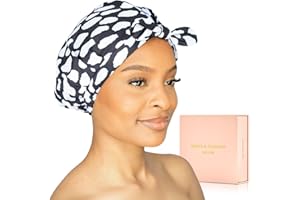 GRACE & COMPANY Luxury Shower Cap For Women - 100% Waterproof, Reusable, Washable & Breathable Shower Caps - Casablanca
