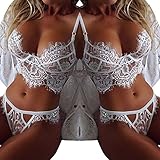 WYTong Sexy Lingerie Set, Women Babydoll Lace Floral Bra + G-String Nightwear Sleepwear