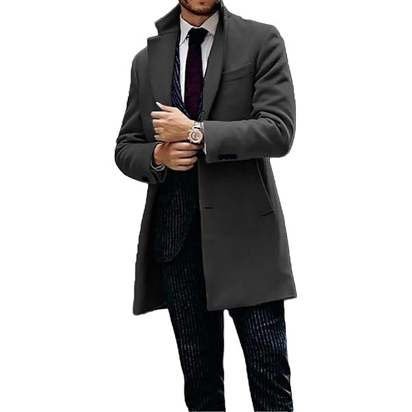 ZWRXW Mens Winter Coats Casual Fashion Single Breasted
