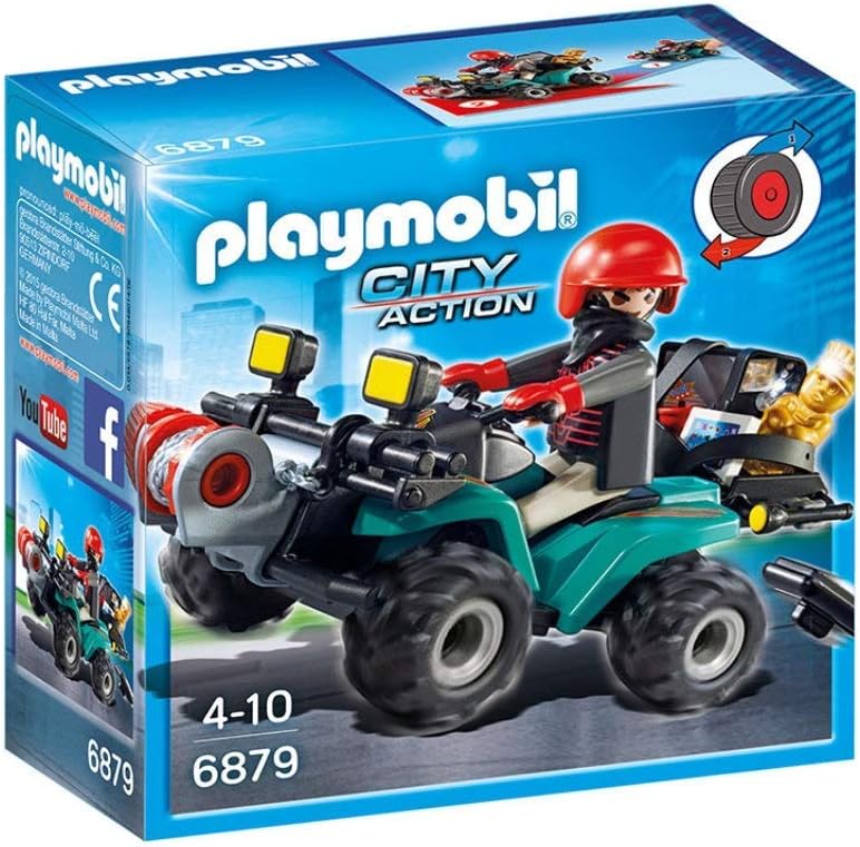 Playmobil City Action Ladrón con Quad y Botín 6879: Amazon.es: Juguetes y juegos