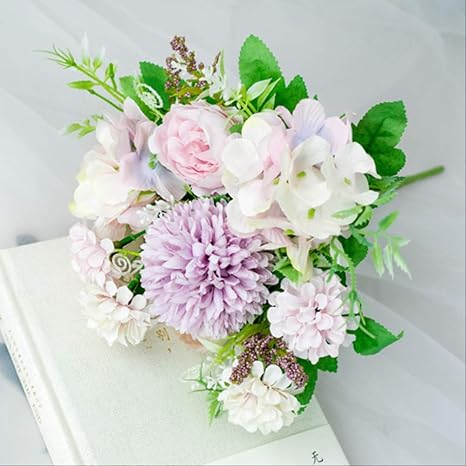 Amazon 造花シルクアジサイ造花白の結婚式造花ブーケフェイクフラワーパーティー家の装飾ドライフラワー1ピース 造花 オンライン通販