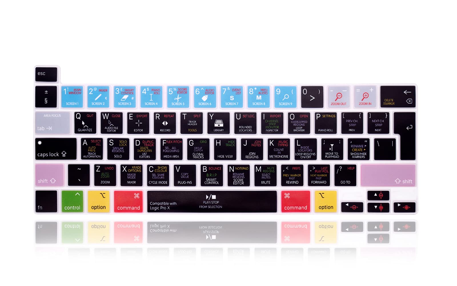 XHLWZR EU/UK Logic Pro X Shortcuts Hotkey Silicone Keyboard Cover Skin for MacBook Pro 16 inch A2141 2019+,for MacBook Pro 13 Magic Keyboard Pro M1 Chip A2338/A2251/A2289 2020+