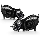 ACANII - For [Halogen Mode Onlyl] 2003-2006 Mercedes Benz W211 E-Class Projector Headlights Factory Style Blk Headlamps