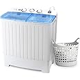 ZenStyle Compact Mini Twin Tub 17.6 LB Top Load Washing Machine w/Washer Spinner, Built-In Gravity Pump, 5.74 FT Power Cord and 6.57 FT Inlet Pipe Included
