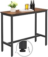 VASAGLE Bar Table Narrow Rectangular 100x40x90 cm Industrial Rustic view 7